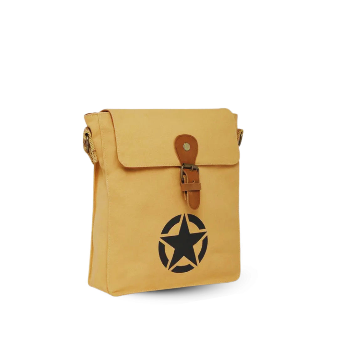Beige Unisex Compact Messenger Bag for Everyday Use